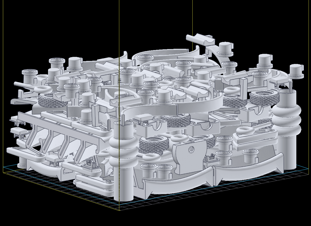 024Nester packing hundreds of 3D parts into a dense SLS build volume